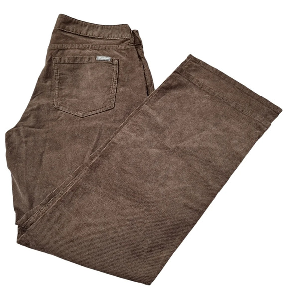 Eddie‎ Bauer Women Sz 8 Petite Brown Curvy Bootcut Corduroy Pants - Picture 1 of 16